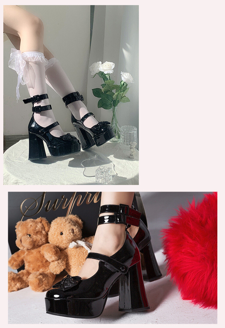 Bowknot High Heeled Platform Shoes