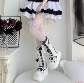 Luxury Gothic Kawaii Lace up Platform Boots