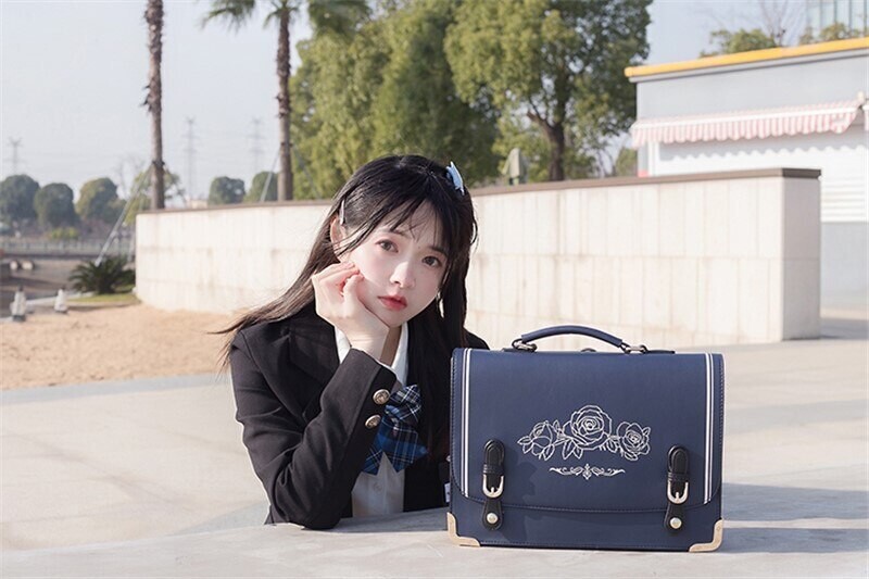 Leather Vintage Jk Uniform Anime Harajuku Student Bag