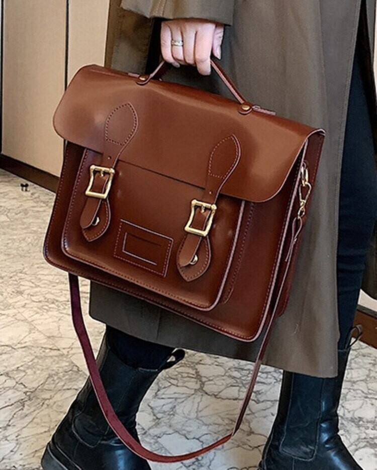 PU Leather Student Shoulder Bag Tote Bag