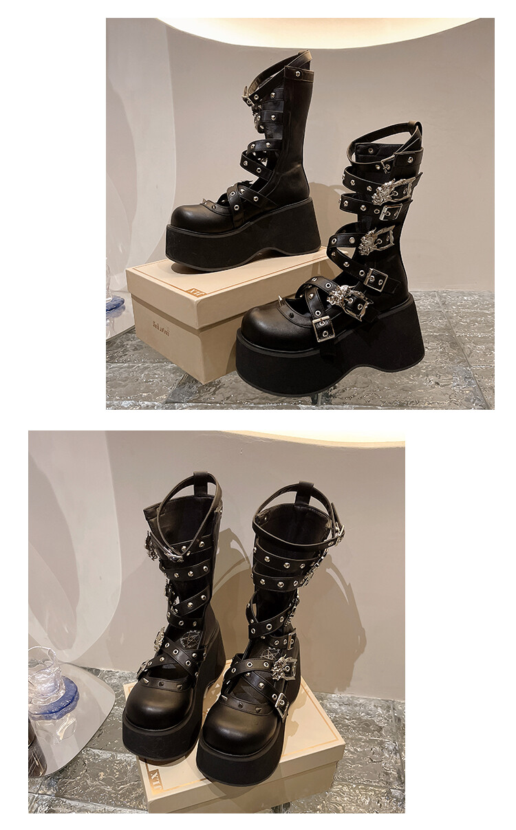 Punk Goth Thick Bottom Heels