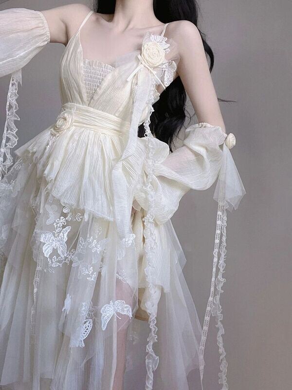 French Vintage Summer Lace Dreamy Dress