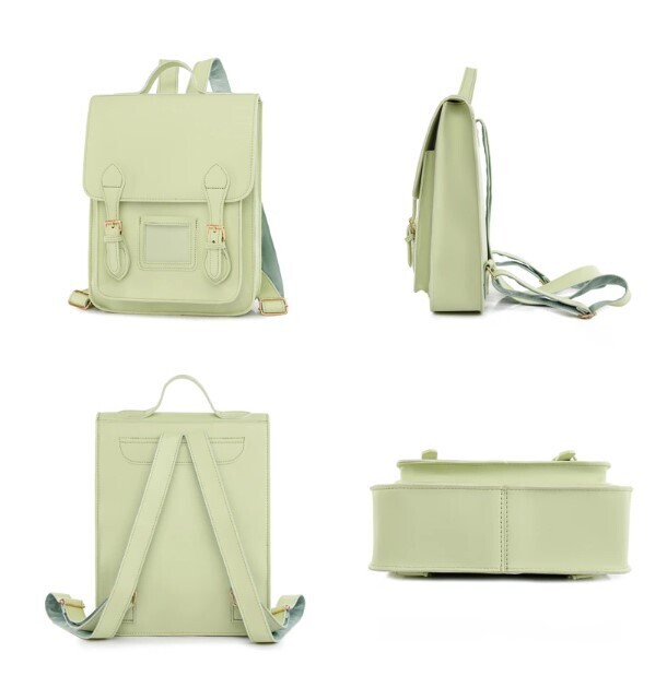 Preppy Vintage Style PU Leather Backpacks