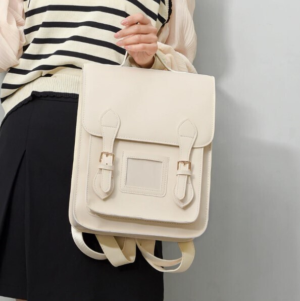 Preppy Vintage Style PU Leather Backpacks