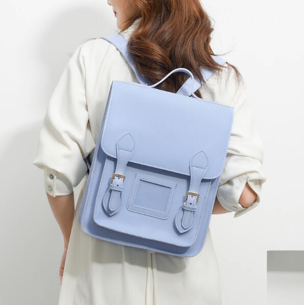 Preppy Vintage Style PU Leather Backpacks