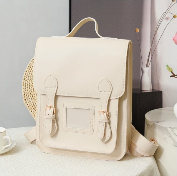 Preppy Vintage Style PU Leather Backpacks