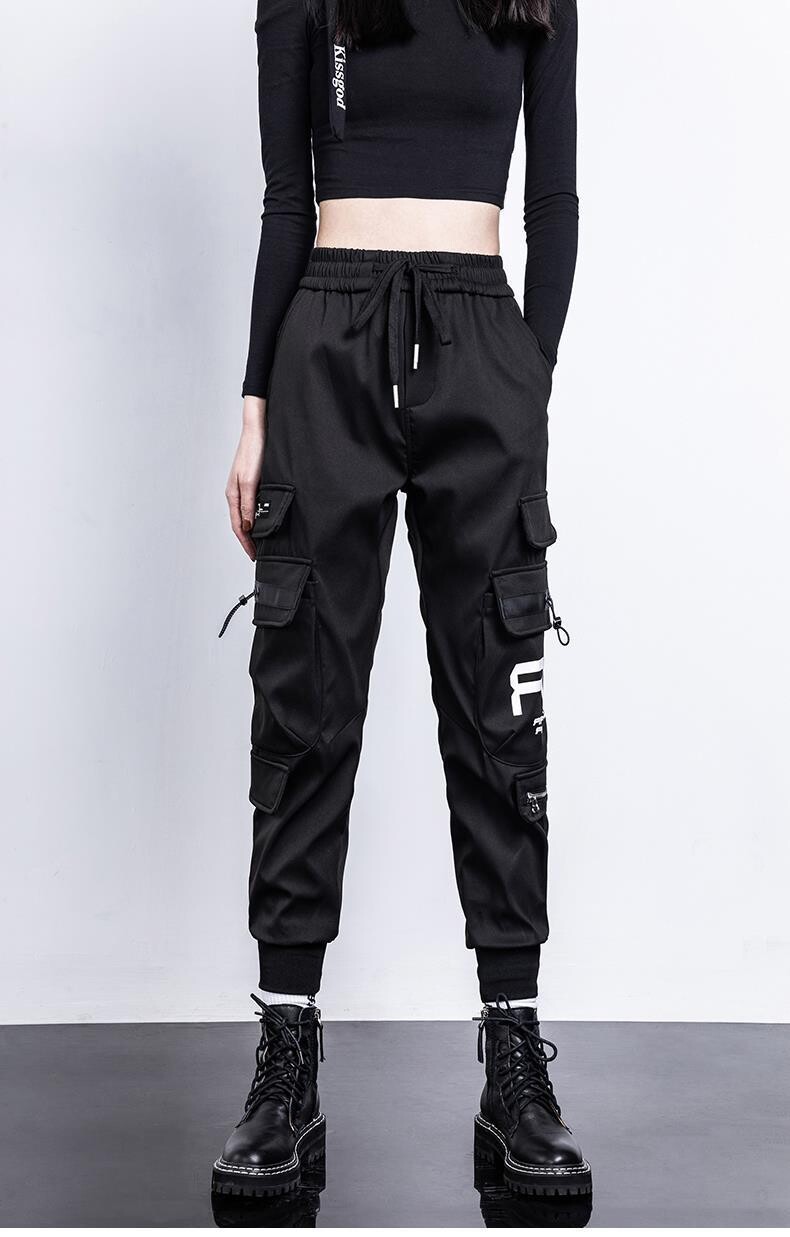 High Waist Elastic Women Cargo pants
