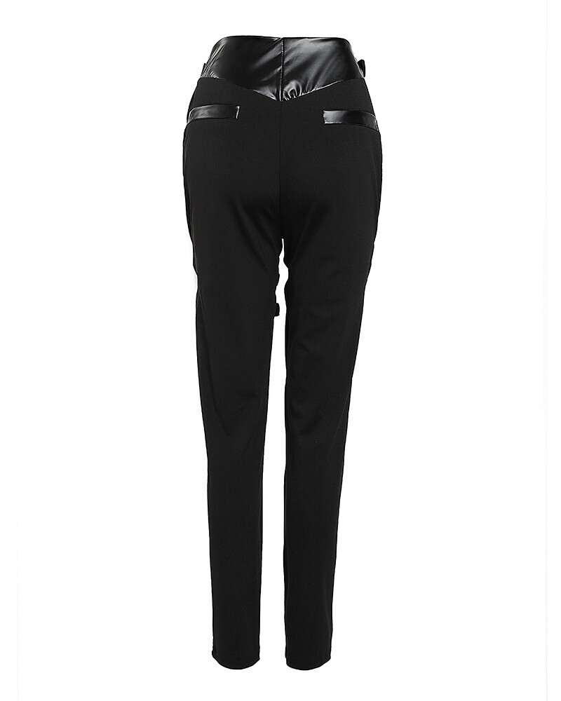Gothic Punk Buckled High Waist Zipper Pants