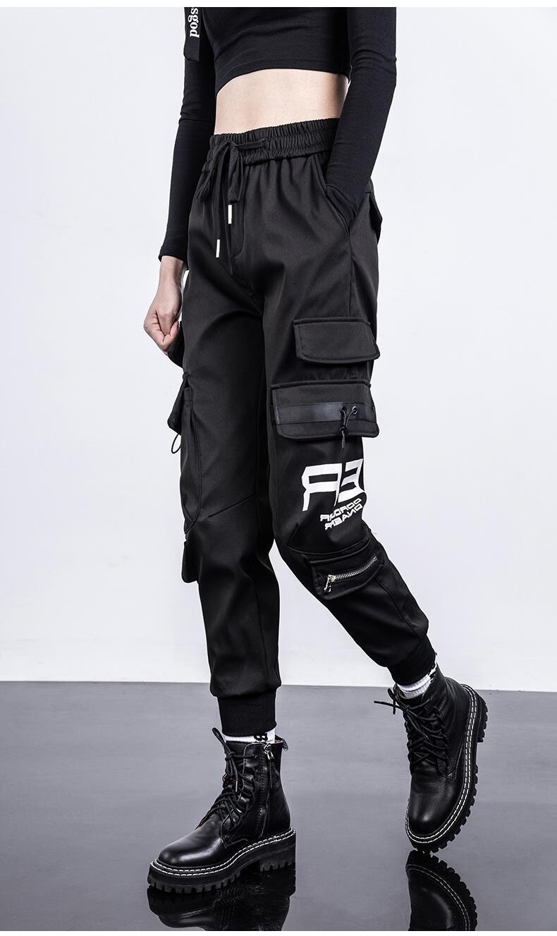 High Waist Elastic Women Cargo pants