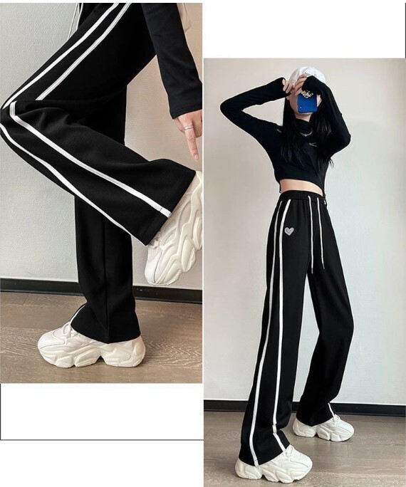 Streetwear Women Striped Y2K Sweatpants