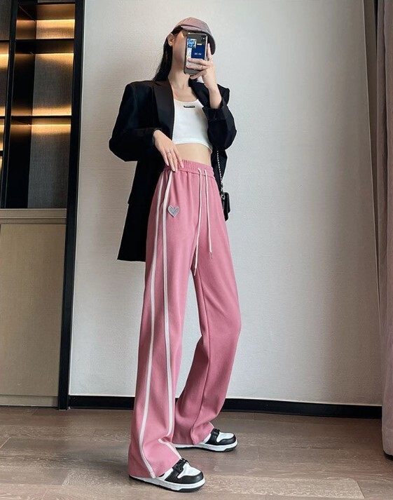 Streetwear Women Striped Y2K Sweatpants