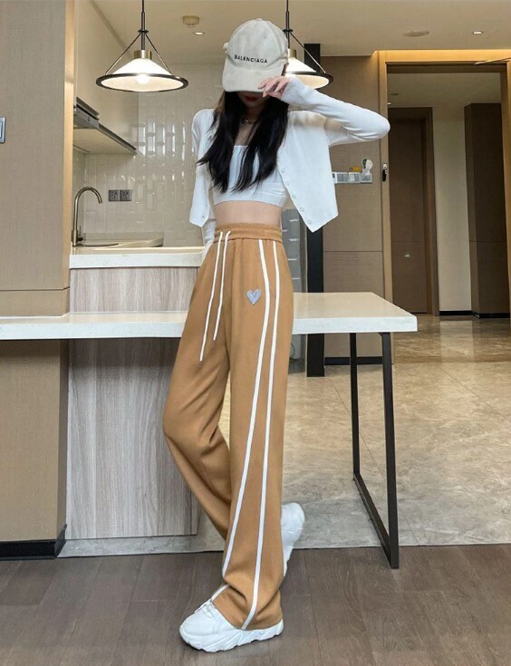 Streetwear Women Striped Y2K Sweatpants