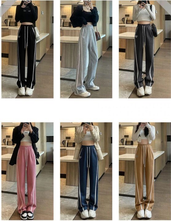 Streetwear Women Striped Y2K Sweatpants