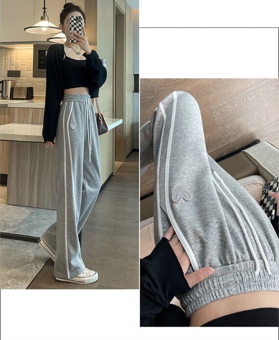 Streetwear Women Striped Y2K Sweatpants