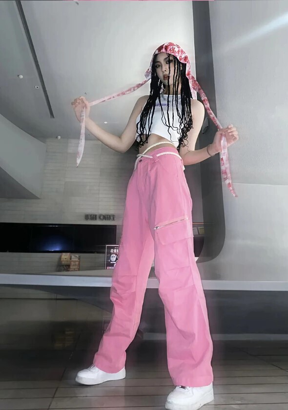 High-Waist Drawstring Y2k Baggy Pants