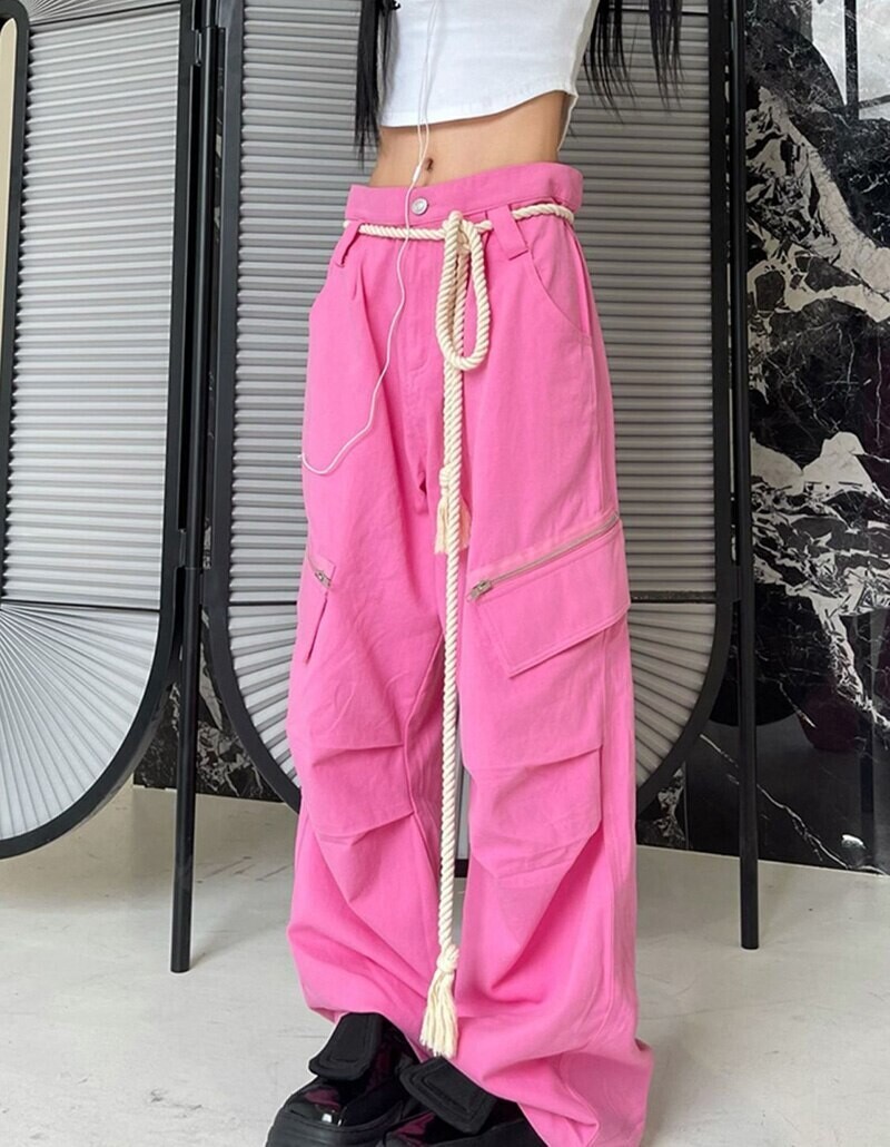 High-Waist Drawstring Y2k Baggy Pants
