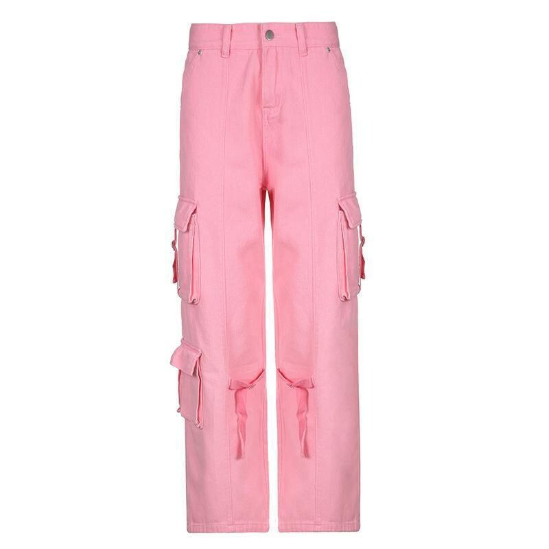 Y2k Aesthetic Vintage Pink Cargo Pants