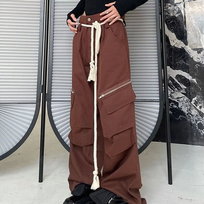 High-Waist Drawstring Y2k Baggy Pants