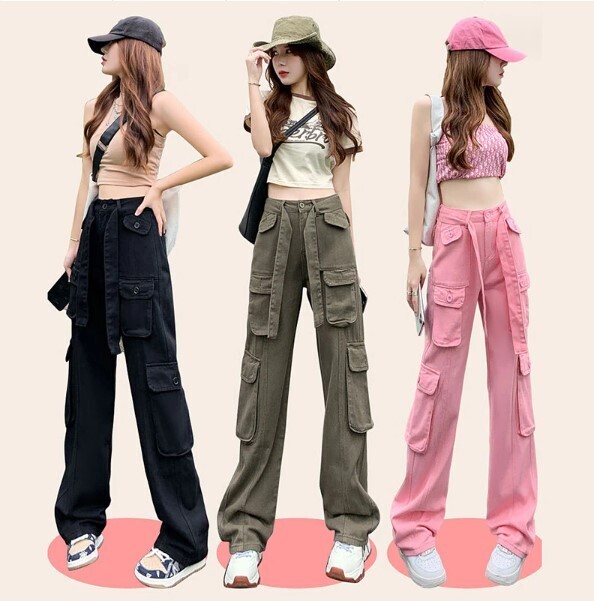 Y2k Korean Style Pink Fashion Cargo Pants