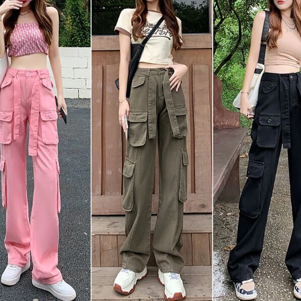 Y2k Korean Style Pink Fashion Cargo Pants