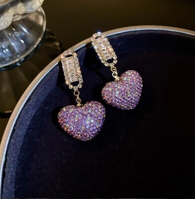 Beautiful Crystal Heart Earrings