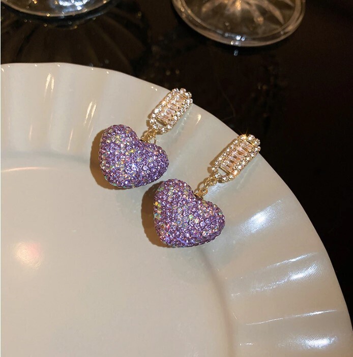 Beautiful Crystal Heart Earrings