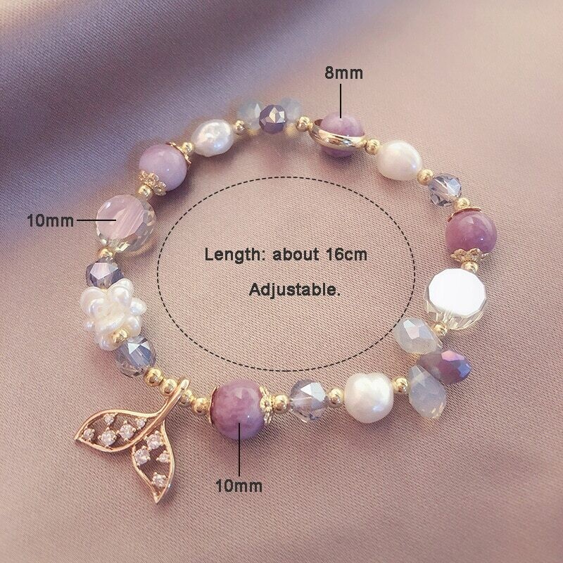 Luxury Mermaid Tail Charmed Multicolor Beaded Bracelets