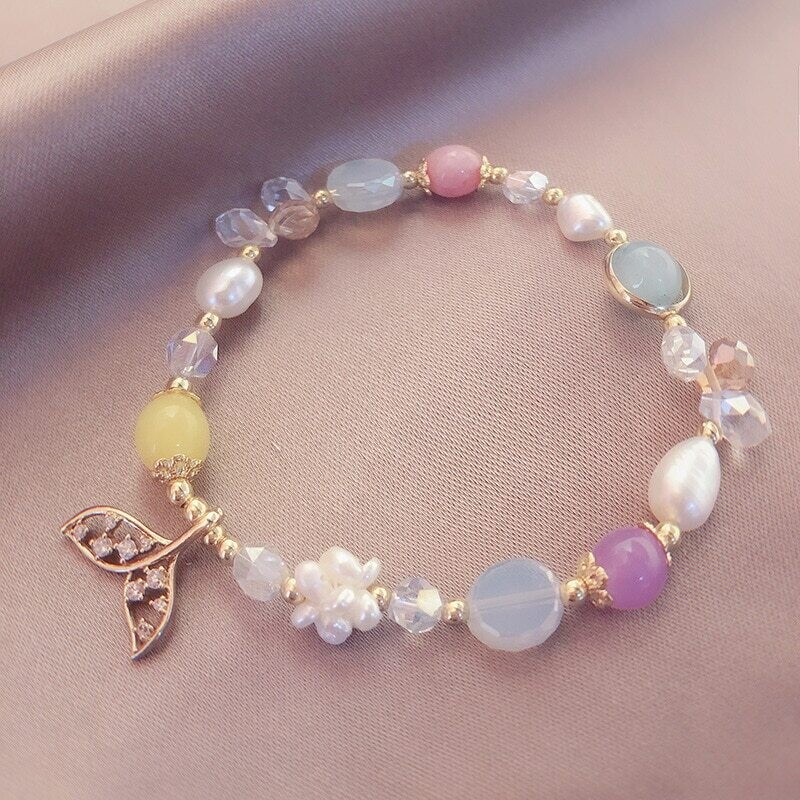 Luxury Mermaid Tail Charmed Multicolor Beaded Bracelets