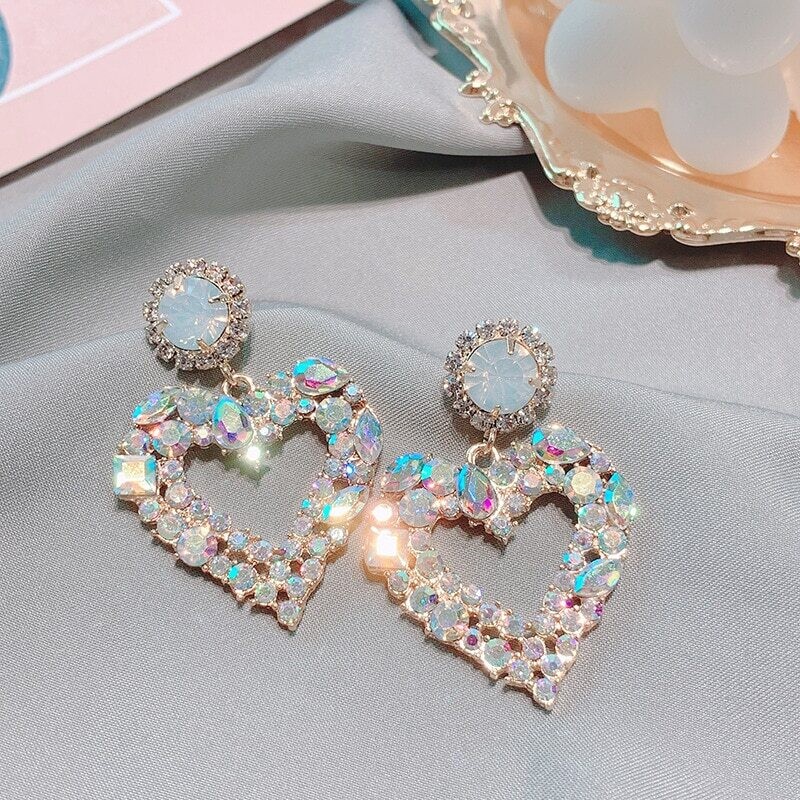 Luxury Crystal Heart Earrings