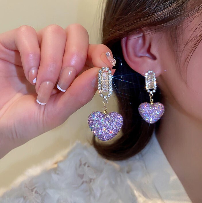 Beautiful Crystal Heart Earrings