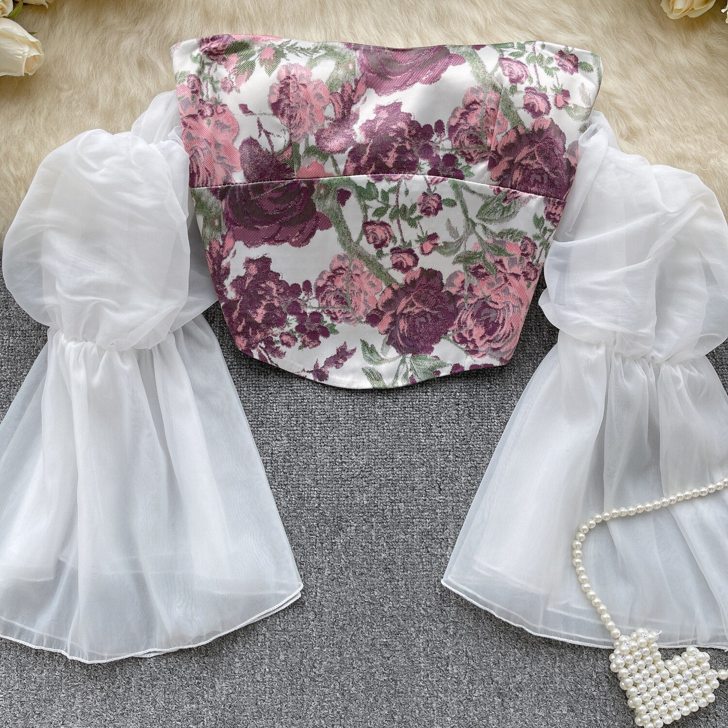 Chic Mesh Patchwork Corset Bustier Top
