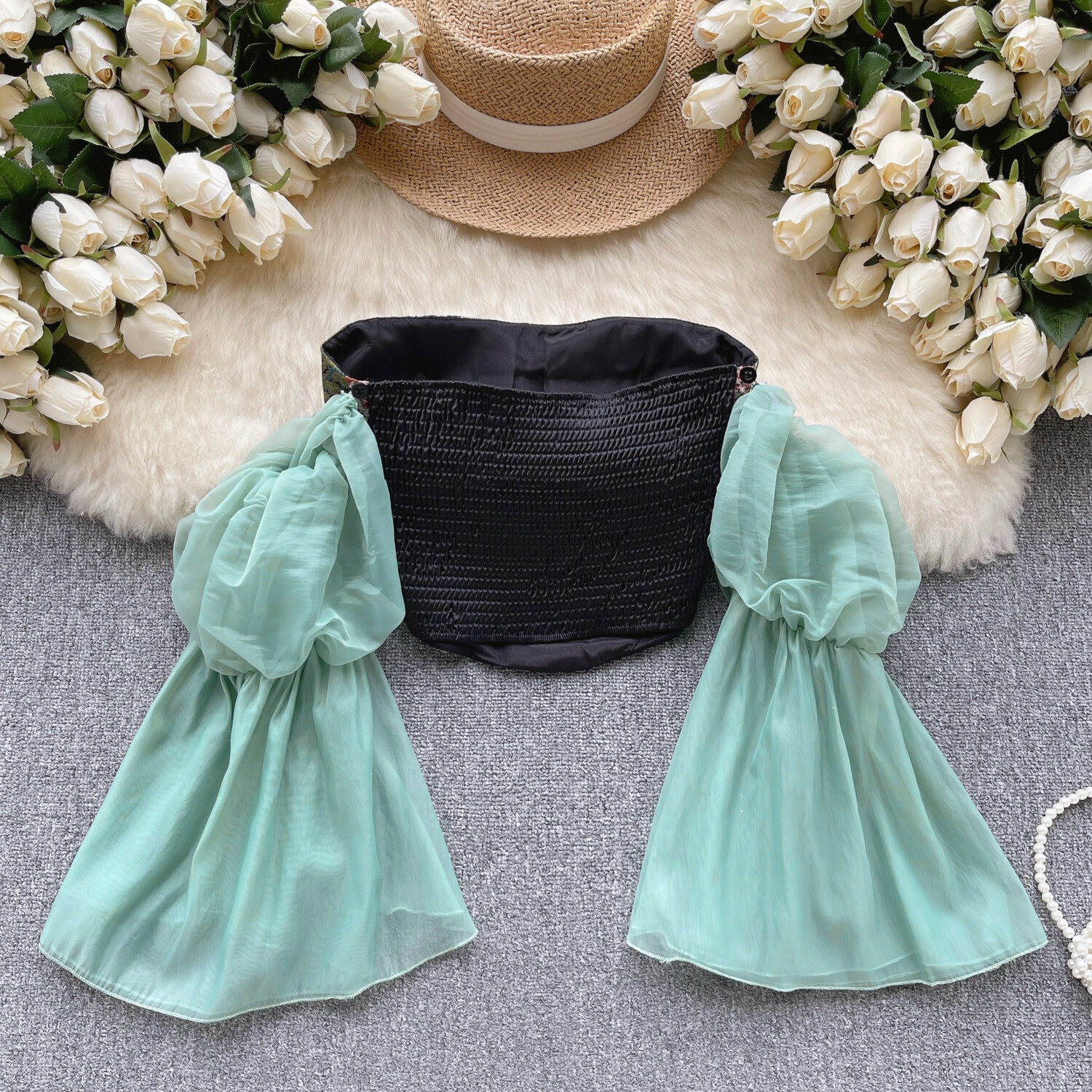 Chic Mesh Patchwork Corset Bustier Top