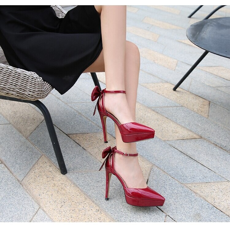 Stiletto All-match Bow Pointed Toe High Heels Shoes