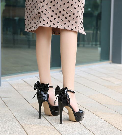 Stiletto All-match Bow Pointed Toe High Heels Shoes