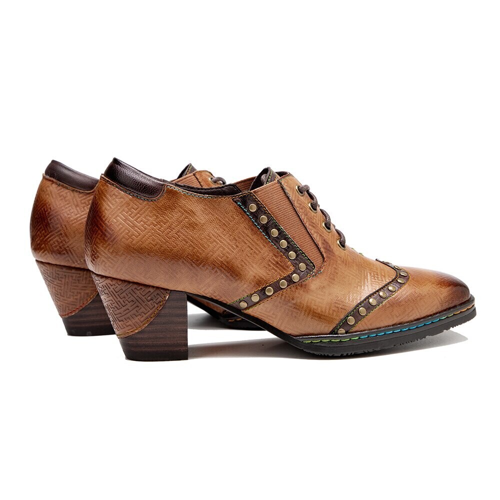 Lace up Leather Women Oxford Shoes