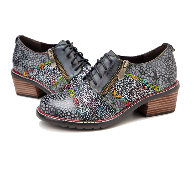 Lace up Leather Women Oxford Shoes