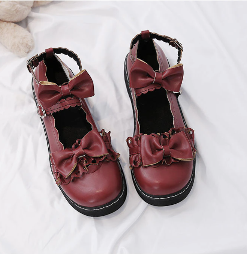 Japanese Kawaii Lolita Uniform Bow Shoes