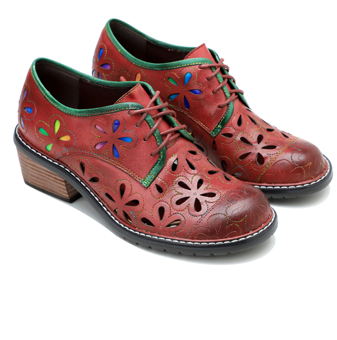 Lace up Leather Women Oxford Shoes