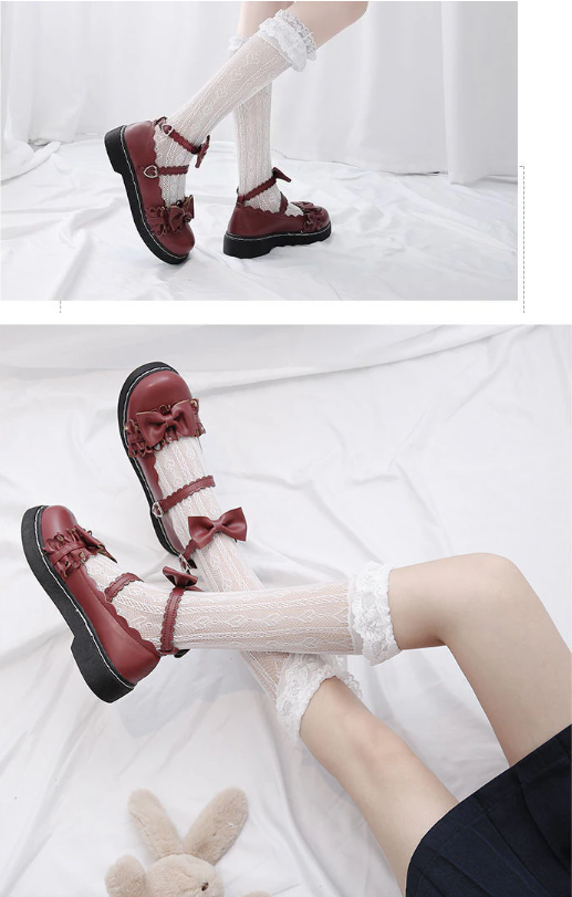 Japanese Kawaii Lolita Uniform Bow Shoes