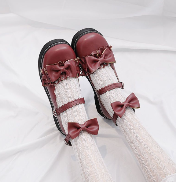 Japanese Kawaii Lolita Uniform Bow Shoes