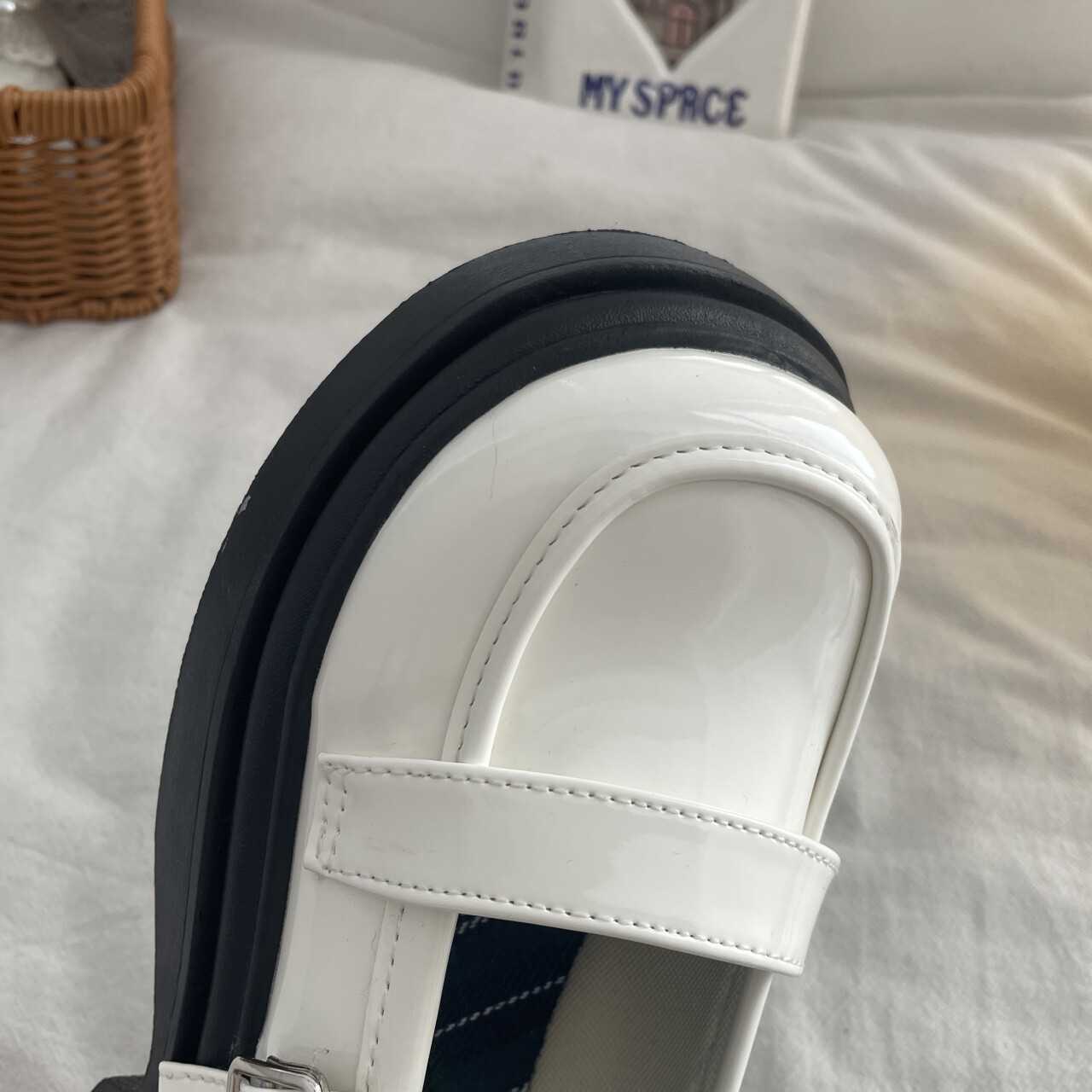 Black Round Toe Japanese Style Student Mary Jane Flat Shoes