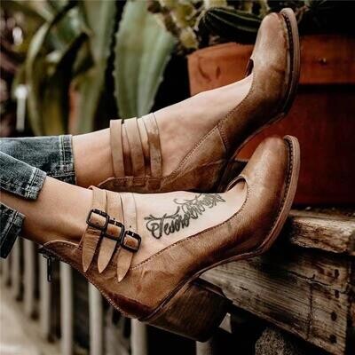 Vintage Retro Elegant Ankle Strap High Heels Shoes