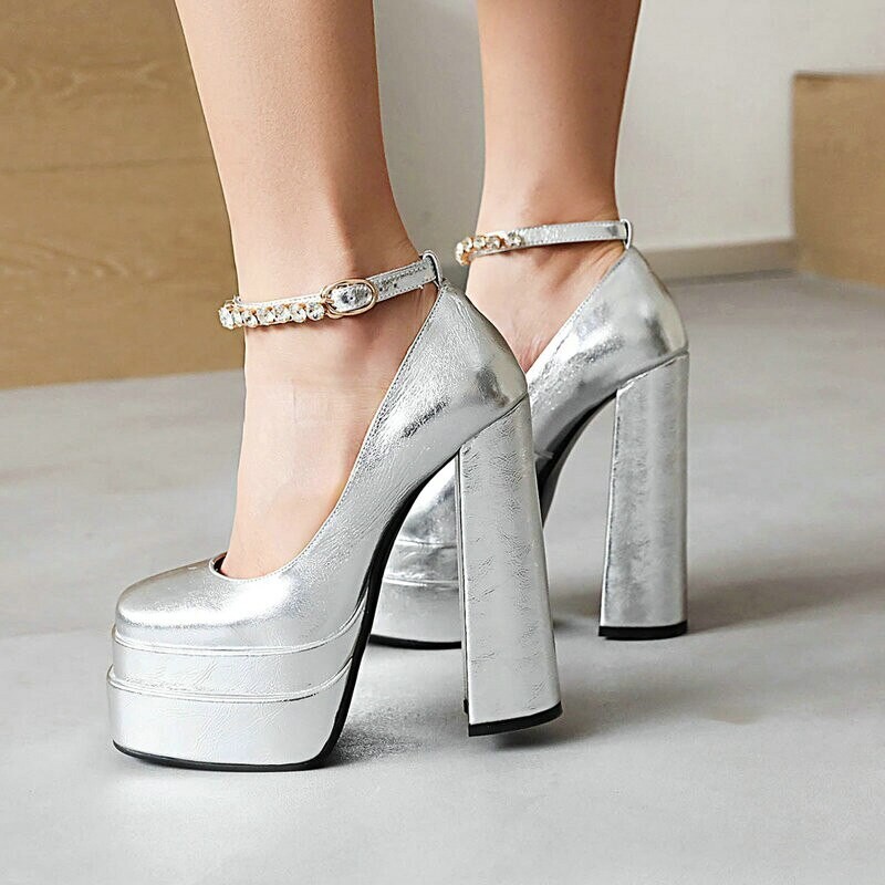 High Quality Women Pumps Platform Thick High Heels Shoes