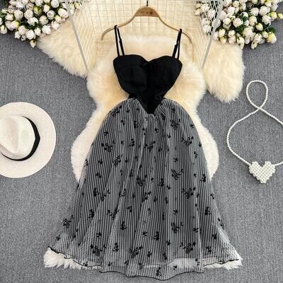 Elegant Black V Neck Sleeveless Evening Party Dress