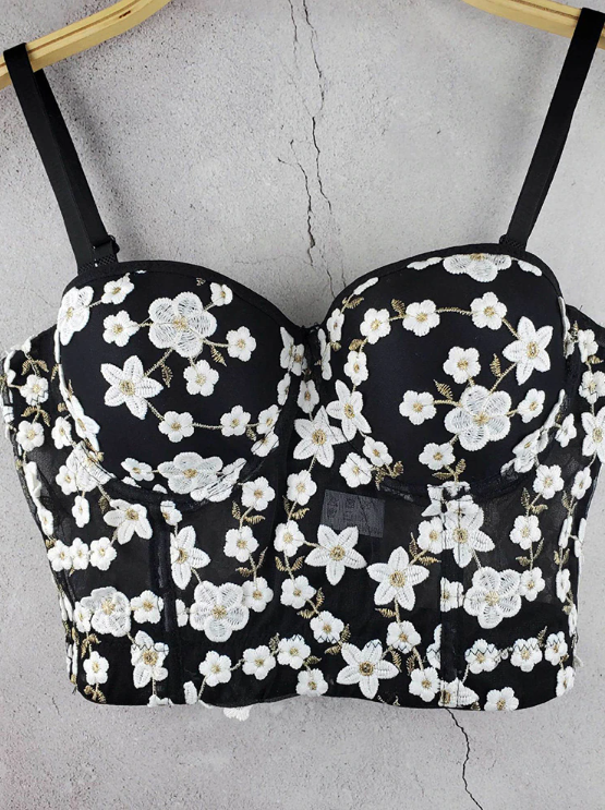 Lace Floral Embroidery Mesh Top
