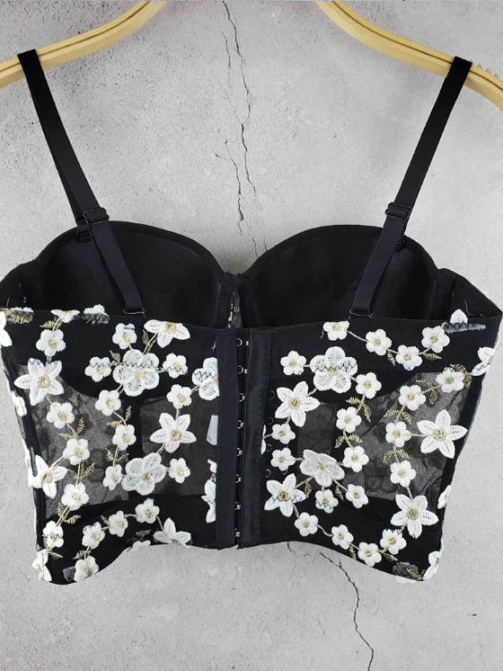 Lace Floral Embroidery Mesh Top
