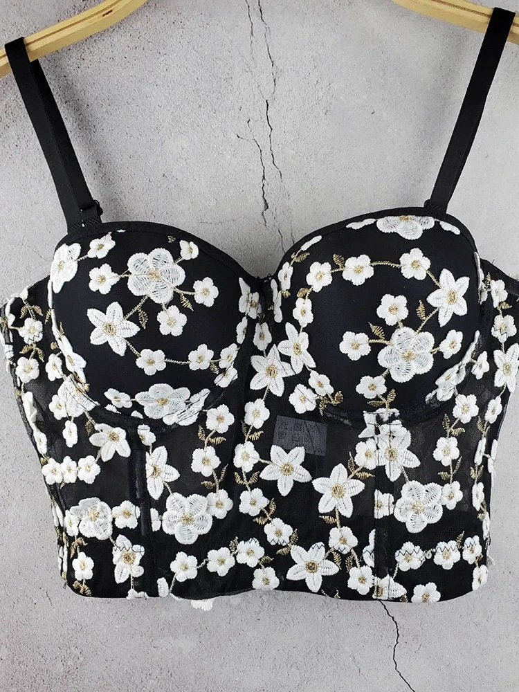 Lace Floral Embroidery Mesh Top