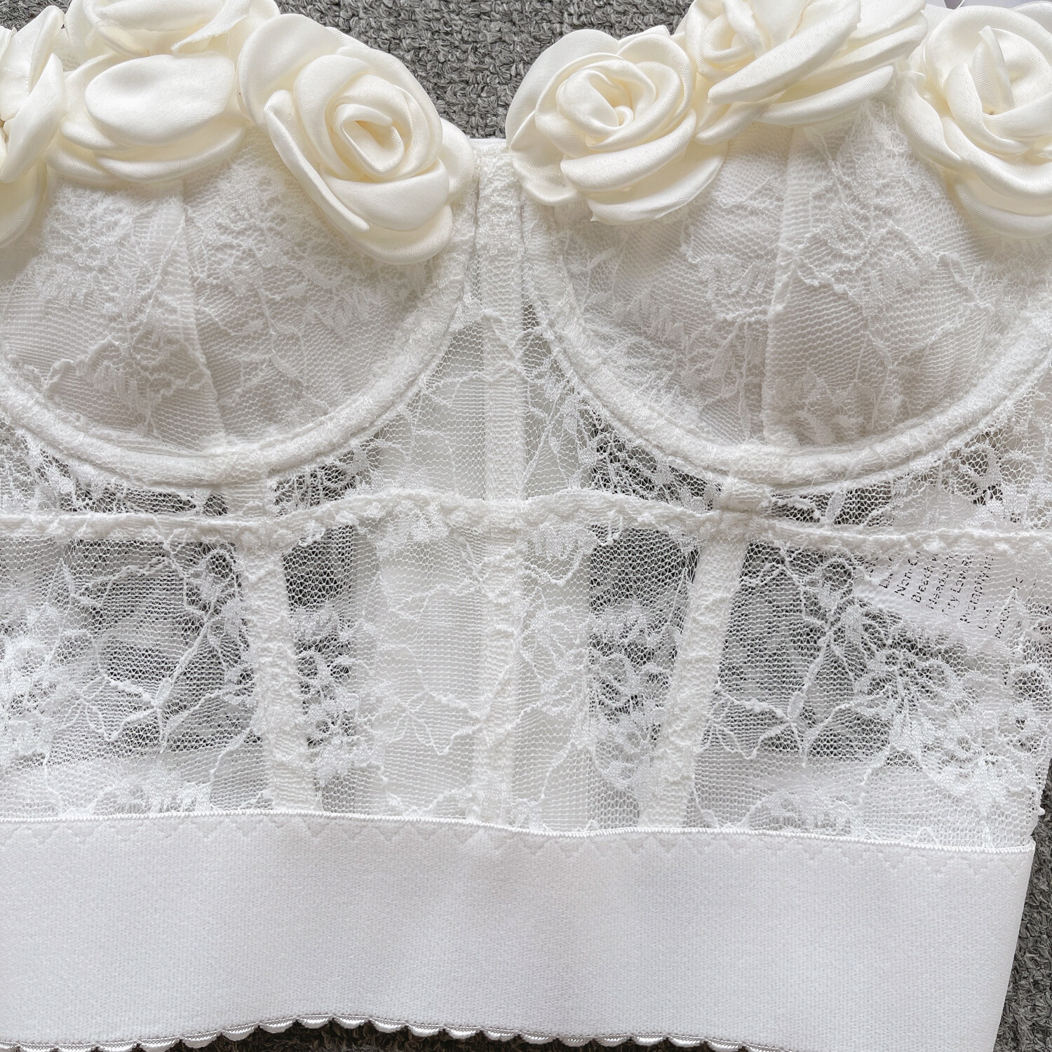 Sexy Floral Lace White Tube Top