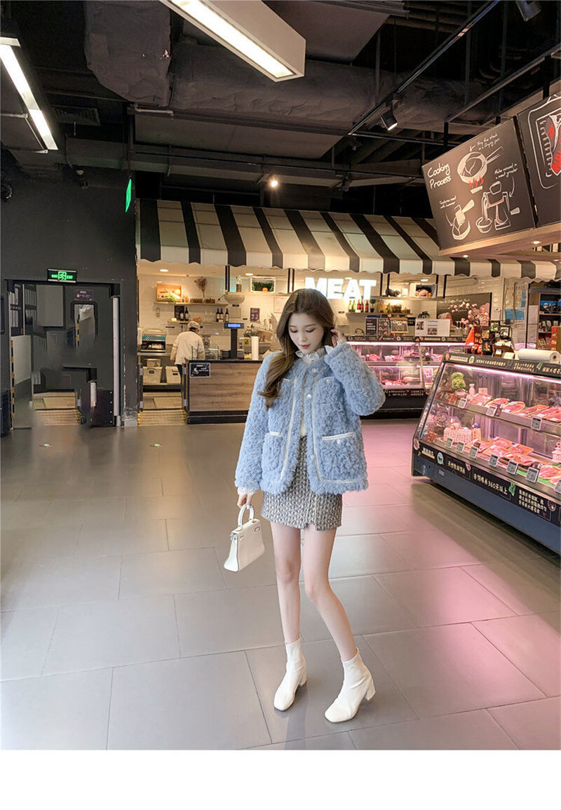 Elegant Faux Fur Fall Winter Plush Coat