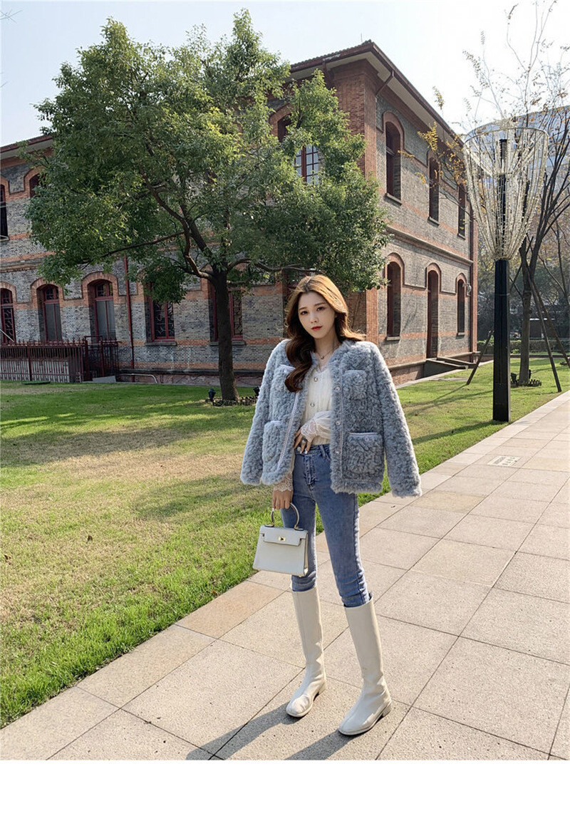 Elegant Faux Fur Fall Winter Plush Coat